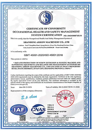 شهادة نظام إدارة الصحة والسلامة المهنية ISO 45001