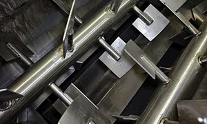 خلاط ثنائي العمود بريش خلط مجدافية